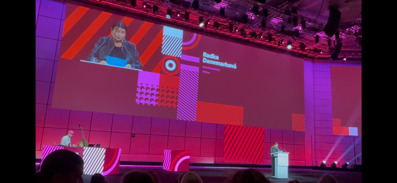 Denemarková on stage, Frankfurt Book Fair